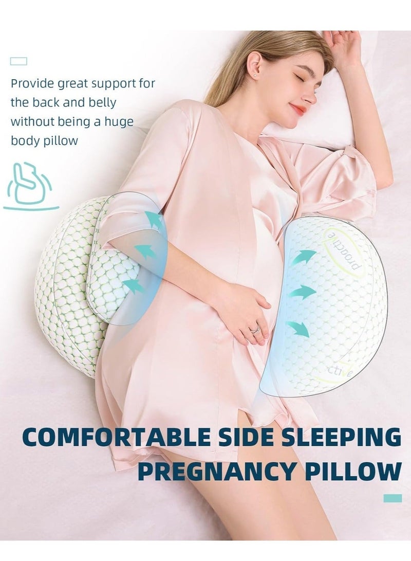 Proactiv Portable Maternity Pillow Adjustable Side Pillow Pregnancy Pillow Waist Support Pregnancy Pillows for Sleeping Pillow Maternity Back Belly Hip Support Pillow for Pregnant Women with Detachable and Adjustable Pillow Cover Velvet Pregnant Pillows - Image 2